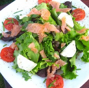 Salad smoked salmon